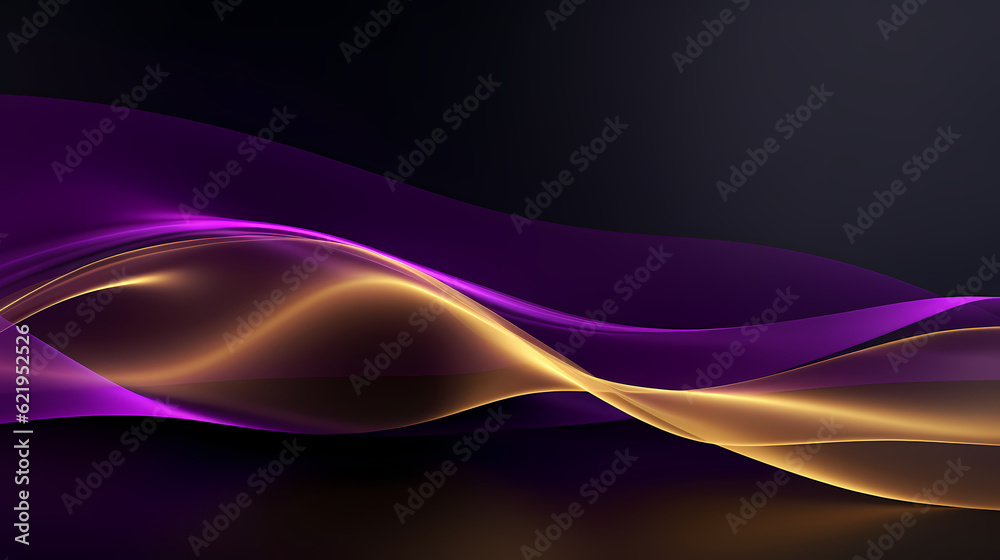 Abstract dark purple gold curve shapes background. luxury wave. Smooth and clean subtle texture creative design. Suit for poster, brochure, presentation, website, flyer. vector abstract design element