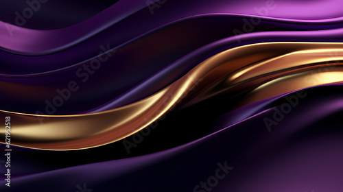 Abstract dark purple gold curve shapes background. luxury wave. Smooth and clean subtle texture creative design. Suit for poster  brochure  presentation  website  flyer. vector abstract design element