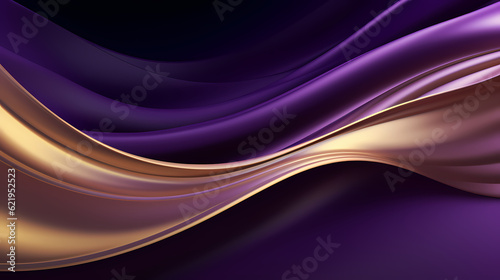 Abstract dark purple gold curve shapes background. luxury wave. Smooth and clean subtle texture creative design. Suit for poster, brochure, presentation, website, flyer. vector abstract design element