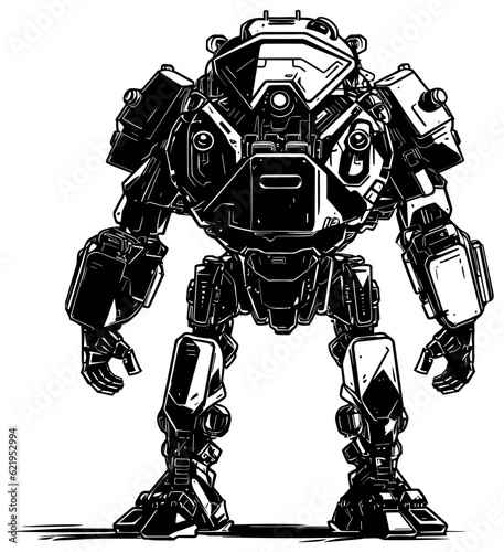 Battle Robot Black and White