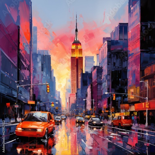 colorful new york city © fitpinkcat84