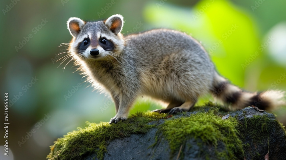 Naklejka premium Squirrel on a tree Generative AI