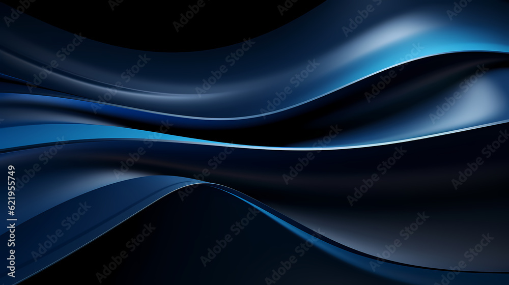 Obraz premium Abstract Dark Blue curve shapes background. luxury wave. Smooth and clean subtle texture creative design. Suit for poster, brochure, presentation, website, flyer. vector abstract design element