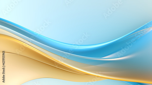 Abstract Light blue gold curve shapes background. luxury wave. Smooth and clean subtle texture creative design. Suit for poster, brochure, presentation, website, flyer. vector abstract design element