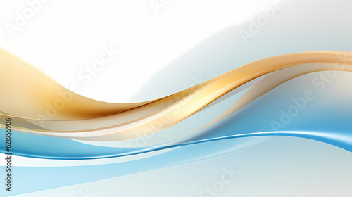 Abstract Light blue gold curve shapes background. luxury wave. Smooth and clean subtle texture creative design. Suit for poster, brochure, presentation, website, flyer. vector abstract design element