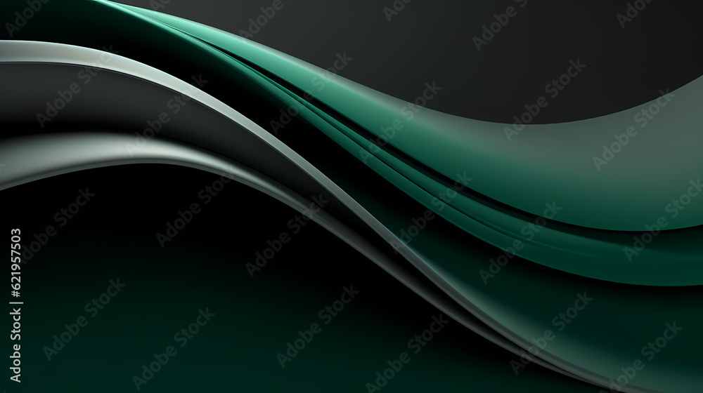 Obraz premium Abstract dark green curve shapes background. luxury wave. Smooth and clean subtle texture creative design. Suit for poster, brochure, presentation, website, flyer. vector abstract design element