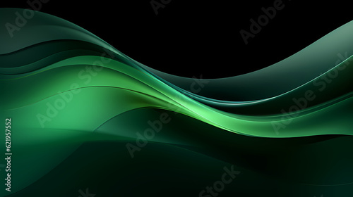 Abstract dark green curve shapes background. luxury wave. Smooth and clean subtle texture creative design. Suit for poster, brochure, presentation, website, flyer. vector abstract design element