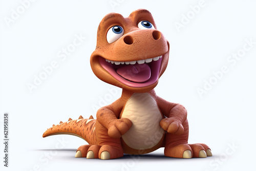 Fototapeta Naklejka Na Ścianę i Meble -  a funny and cute 3d dinosaur