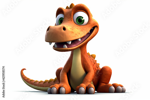 Fototapeta Naklejka Na Ścianę i Meble -  a funny and cute 3d dinosaur