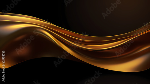 Abstract dark gold curve shapes background. luxury wave. Smooth and clean subtle texture creative design. Suit for poster, brochure, presentation, website, flyer. vector abstract design element