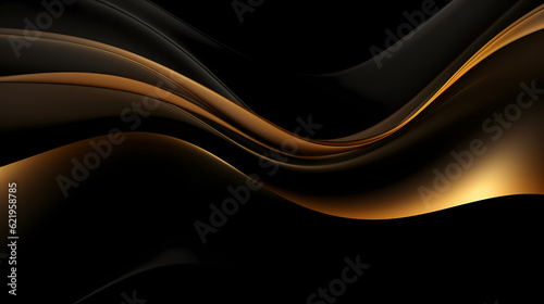 Abstract dark gold curve shapes background. luxury wave. Smooth and clean subtle texture creative design. Suit for poster, brochure, presentation, website, flyer. vector abstract design element