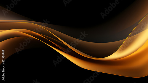 Abstract dark gold curve shapes background. luxury wave. Smooth and clean subtle texture creative design. Suit for poster, brochure, presentation, website, flyer. vector abstract design element