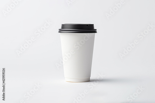 Coffee to go cup mockup on white background, recycling