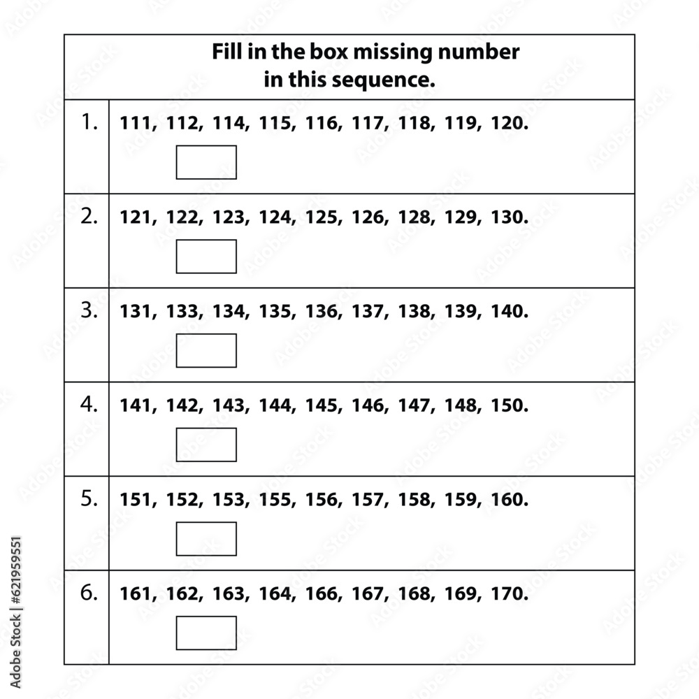 Type The Missing Number Worksheet Missing Numbers Fill In The Math On