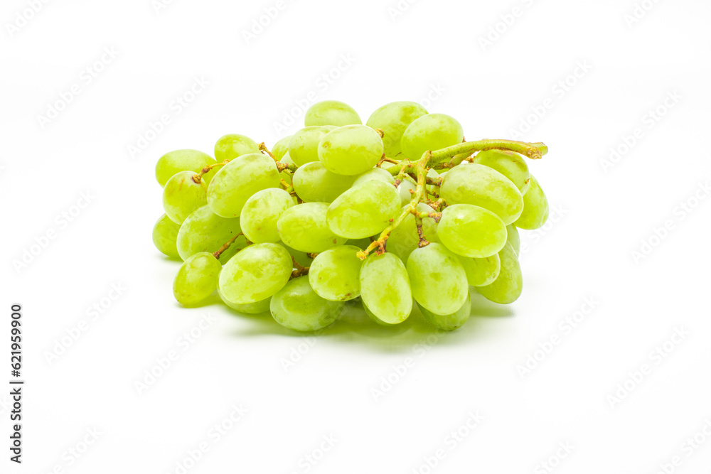Green Grapes Isolated. Realistic Green Grapes on a White Background. Green Grapes Isolated. Realistic Green Grapes on a White Background.