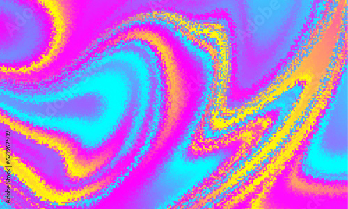 Pixilated psychedelic background. Moire overlapping effect. Vector image.