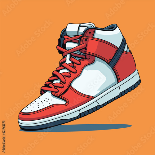 Red white Cool senakers vector
