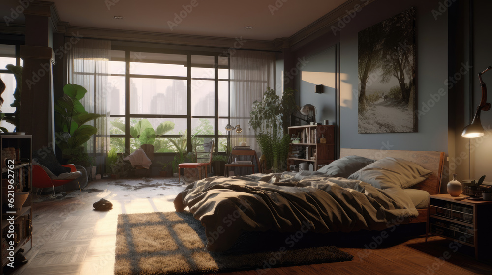 Fototapeta premium Awesome bedroom, esthetics, and elegance bedroom interior