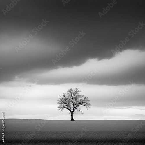Solitude in Monochrome: The Majestic Lone Tree