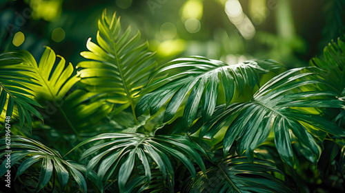 Tropische Pflanzen im Regenwald. Generiert mit KI