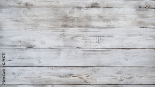 Empty frame made of rustic old damaged aged white wooden boards, background grunge dark wood table or wall texture, design template, Generative Ai