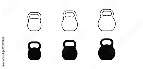 Kettlebell with weight variations vector icon illustration.