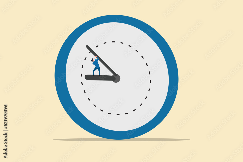 Business deadline vector concept. businessman under pressure of time. Symbol of work under pressure, stress Business deadline vector concept. businessman under pressure of time. Symbol of work under pressure, stress