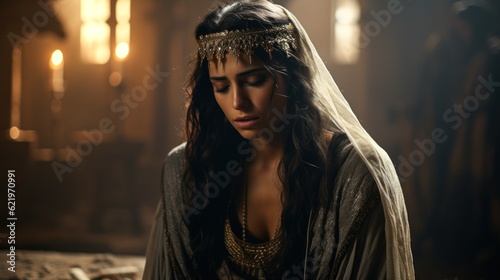 Fotografiet Queen Esther Hadassa wife of the Persian king Ahasuerus Xerxes I Intercession fo