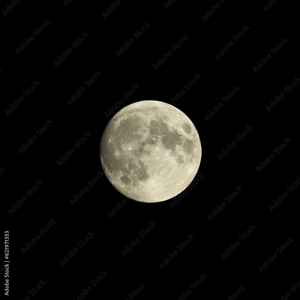 Super fool moon on black background, detailed image Super fool moon on black background, detailed image