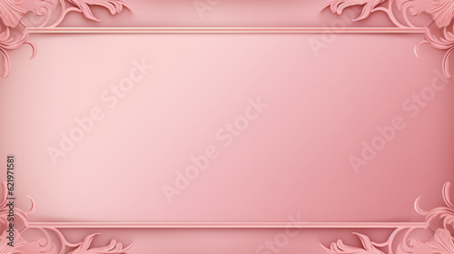 Wallpaper Mural Empty classic beauty banner. Old pink postcard with ornament border. Retro vintage style. Background with copy space. Torontodigital.ca