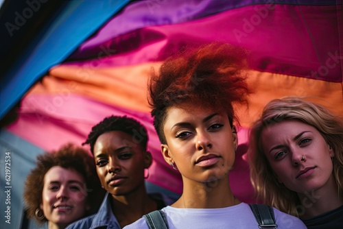 Vibrant Pride Portrait Featuring Young People Embracing Diversity and Equality