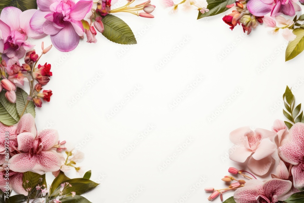 Floral composition center blank space Floral composition center blank space
