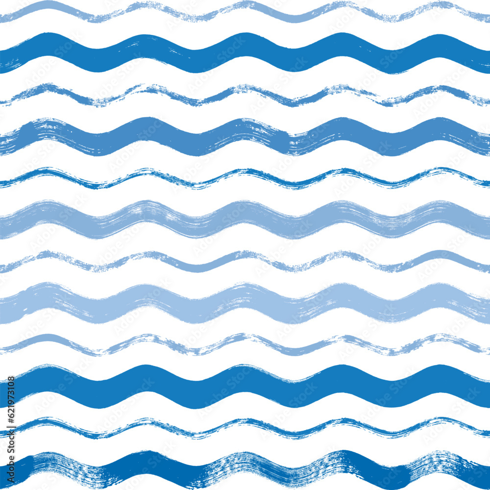 Seamless Wave Pattern, Hand drawn water sea vector background. Wavy beach print, curly grunge paint lines, watercolor illustration Seamless Wave Pattern, Hand drawn water sea vector background. Wavy beach print, curly grunge paint lines, watercolor illustration