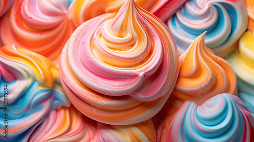 ai generated close up of a colorful ice cream with candy topping photo
