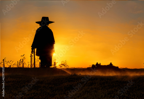 Farmer in village 