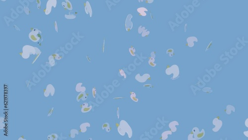 falling toy ducks
