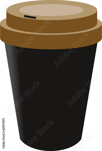 Vector illustration of a coffee cup isolated on white background.
