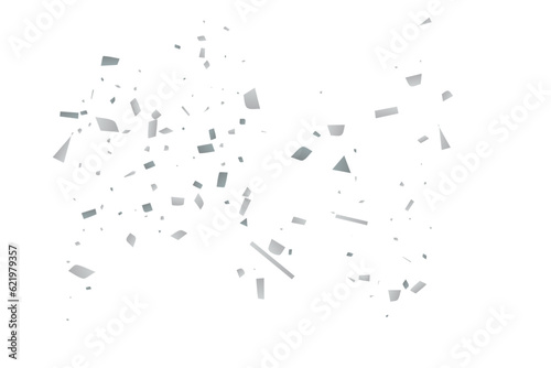Silver glitter confetti on a white background. Decorative element.