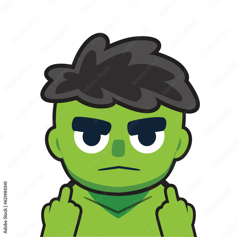 A Green Guy is showing Middle Fingers. Isolated Vector Illustration A Green Guy is showing Middle Fingers. Isolated Vector Illustration