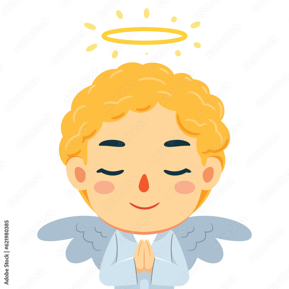 A Angel with golden hair is showing Middle Fingers. Isolated Vector Illustration A Angel with golden hair is showing Middle Fingers. Isolated Vector Illustration