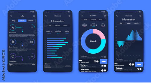 Vector graphics infographics with mobile phone. Template for creating mobile applications, workflow layout, diagram, banner, web design, business reports