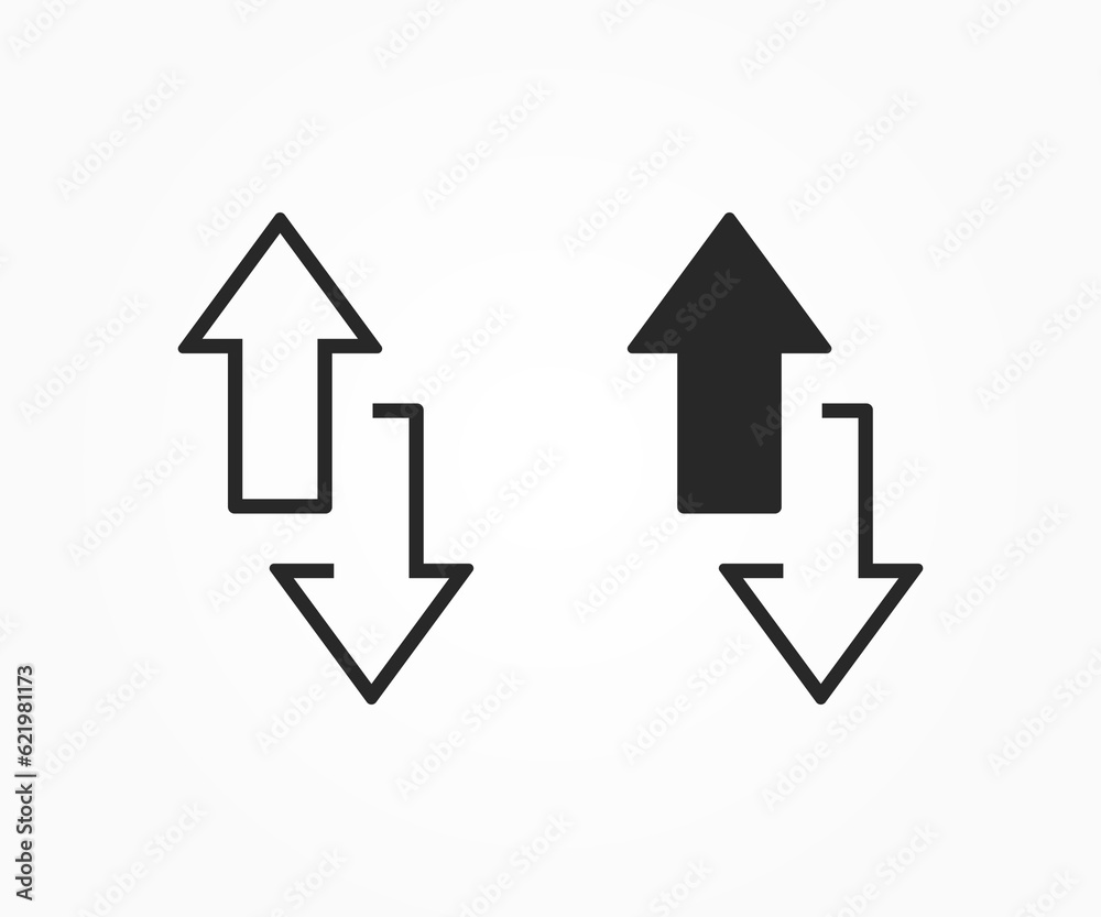 Up and down arrow icon vector Illustration. Set Arrows icon vector illustration Up and down arrow icon vector Illustration. Set Arrows icon vector illustration