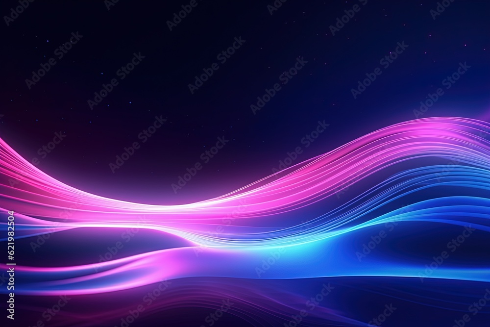 Fototapeta premium abstract futuristic background with pink blue purple glowing neon moving high speed wave lines honeycomb and bokeh lights. Data transfer concept Fantastic wallpaper