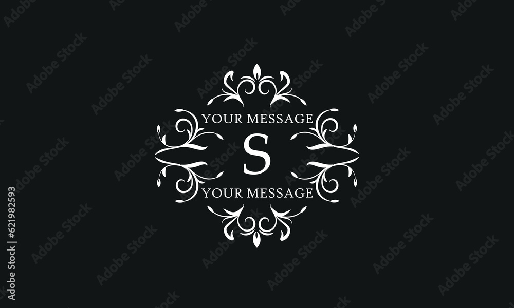 Luxury vector logo sign with letter S. Elegant ornament, monogram with place for text. Luxury vector logo sign with letter S. Elegant ornament, monogram with place for text.