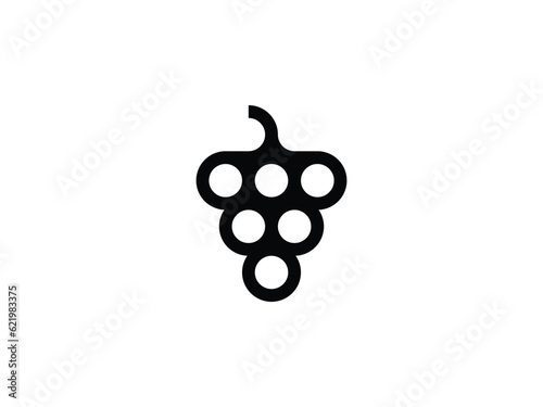 modern and minimal grape fruit logo design