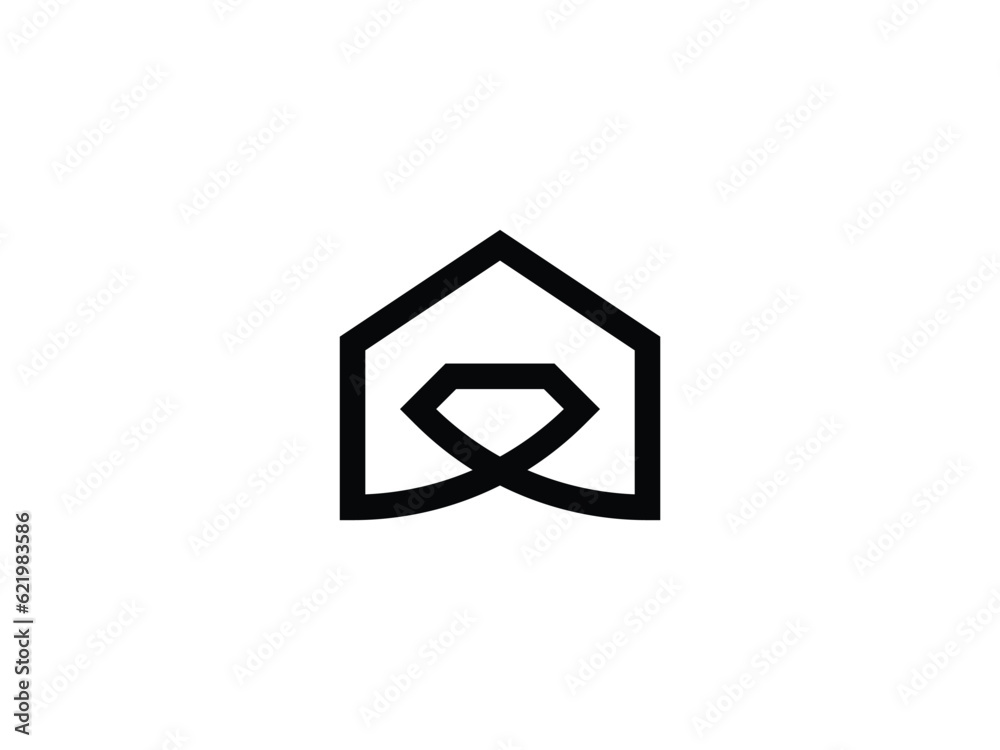 diamond house beauty property logo design diamond house beauty property logo design
