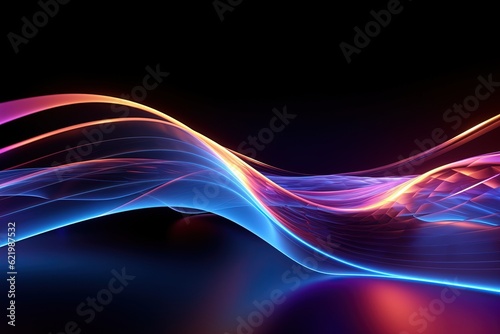abstract futuristic background with pink blue glowing neon moving high speed wave lines and bokeh lights. Data transfer concept Fantastic wallpaper,