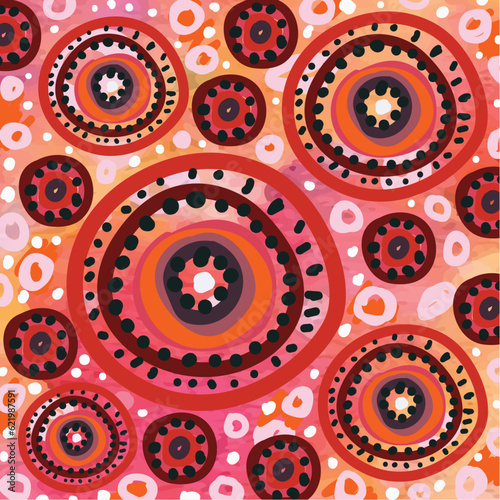 Circle design background in the aboriginal style