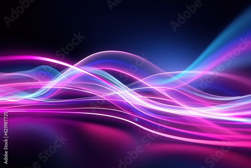 abstract futuristic background with pink blue glowing neon moving high speed wave lines and bokeh lights. Data transfer concept Fantastic wallpaper,