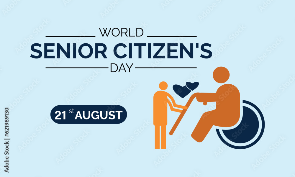 World Senior Citizen's day observed each year on August 21st worldwide.Vector art. World Senior Citizen's day observed each year on August 21st worldwide.Vector art.